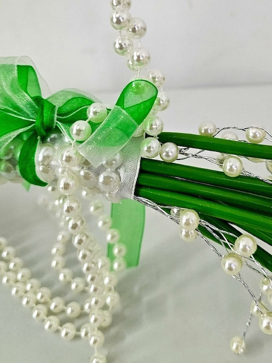 Pearl Grace Purse-style Bridal Bouquet White Calla Lilies Pearl Handle Elegant Modern