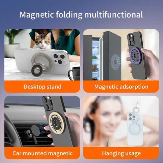 Triple Foldable Magnetic Phone Case Magsafe Double Sided Purple