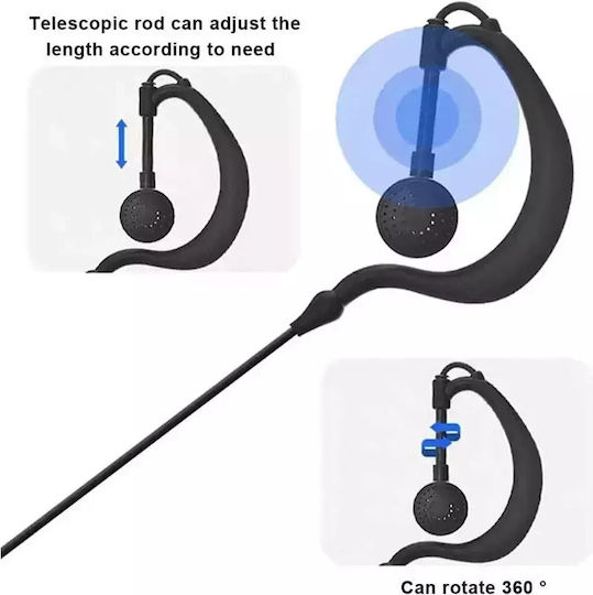 Professional Handsfree Micro Earpiece Ptt Lapel 2 Pin Two-Way Radios Transceivers Baofeng Original 5 Pieces