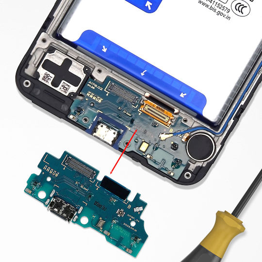 Clappio Usb-C Заряден Конектор Galaxy A17 4G Вграден Микрофон Зелен