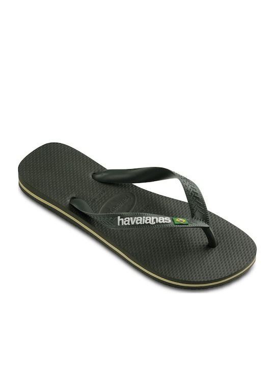Brasil Logo Herren Flip Flops Khaki