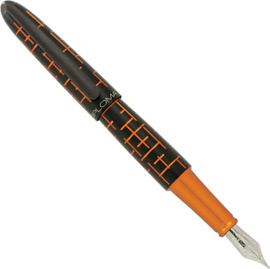 Diplomat Stilou Medium 0.8mm Gri Din Oțel Cu Cerneală Neagră