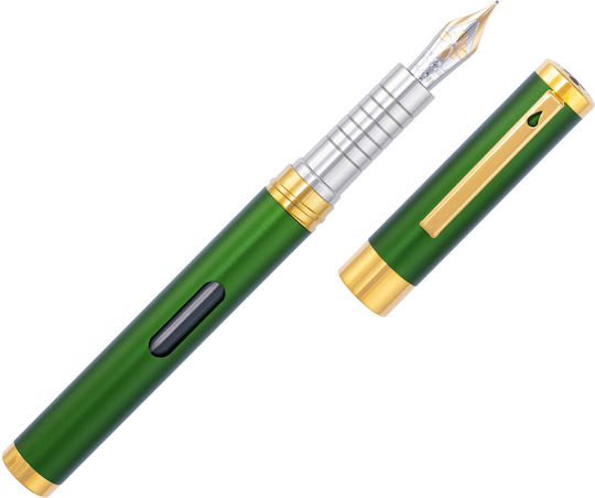 Diplomat Stilou Medium 0.8mm Verde Cu Cerneală Verde