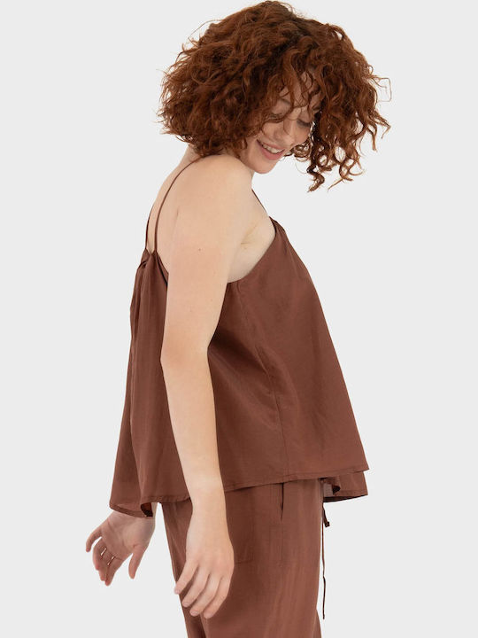 Γυναικεία Μπλούζα Βαμβακερή Brown
