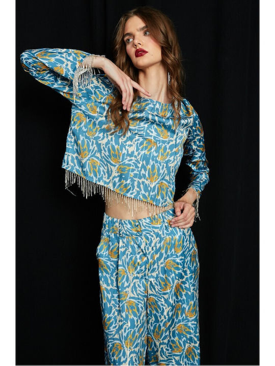 Women's Petrol Blue Crop Top
