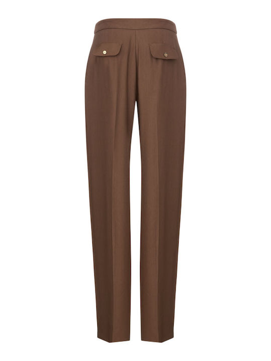 Elisabetta Franchi Women's Fabric Trousers Brown