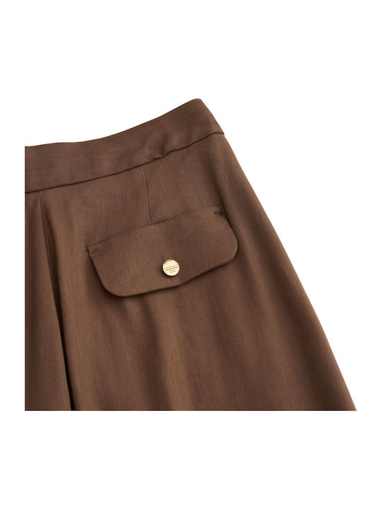 Damen Stoffhose Braun