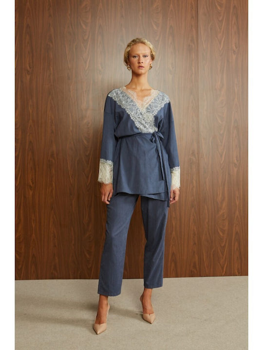 Damen Stoffhose Blau