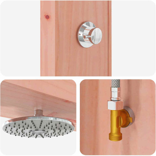 vidaXL Pool Shower from Natural Wood 226x137x23cm Brown