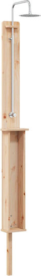 vidaXL Pool Shower from Natural Wood 246x24x19cm Brown