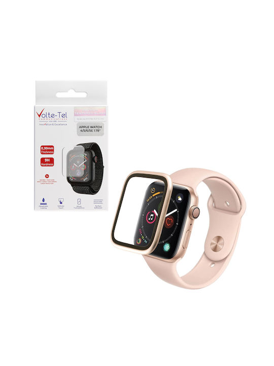 Volte-tel Tempered Glass Apple Watch 4 5 6 Se 44mm 3d Curved Aluminium 1.78'' 0.30mm Full Cover & Installation Tool Gold 5205308416927