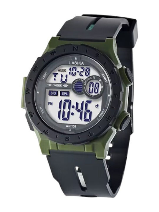 Battery Watch with Rubber Strap