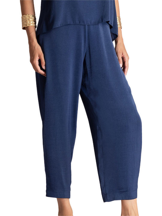 Women's Fabric Trousers Navy