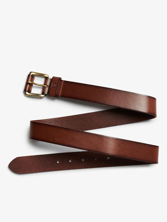 Superdry Men's Leather Belt Brown