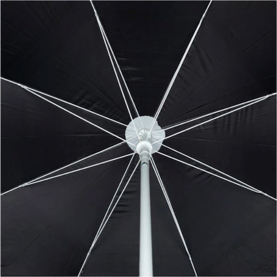 Folding Beach Umbrella Diameter 1.8m With UV Protection Black