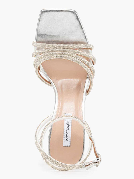 Damen Sandalen mit Strass Silber