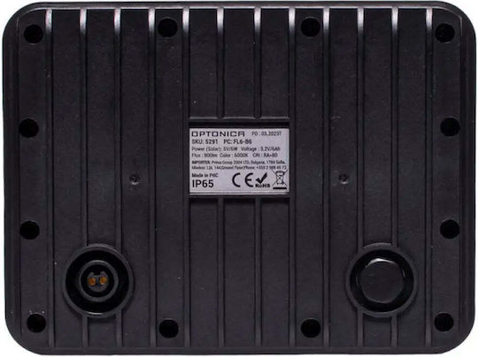 Metanor Στεγανός Ηλιακός Προβολέας LED 6W Ψυχρό Λευκό 6000K με Τηλεχειριστήριο IP65
