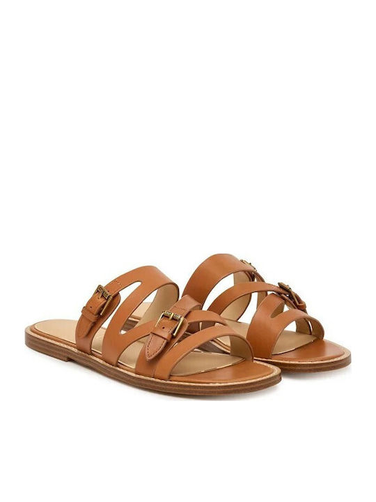 Guess Δερμάτινα Σανδάλια Καφέ