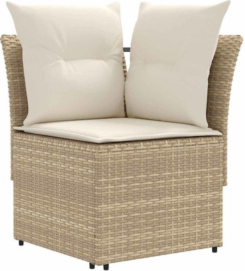Outdoor Living Room Set 5 Pieces Beige and Cream with Pillows