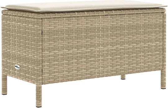 Outdoor Living Room Set 5 Pieces Beige and Cream with Pillows