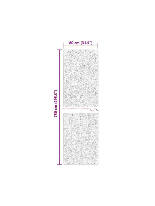 vidaXL Huarte Covor Antiderapant Rectangular Gri 750x80cm