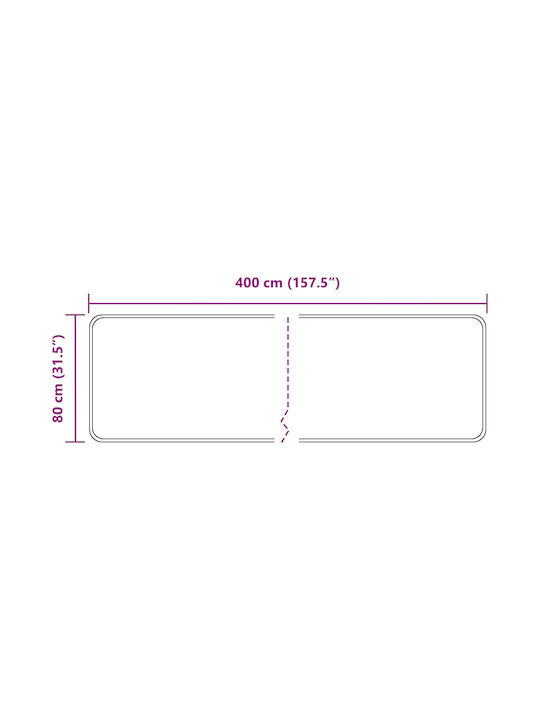 vidaXL Marsa Rutschfestes Flur Teppich Schwarz 80x400cm