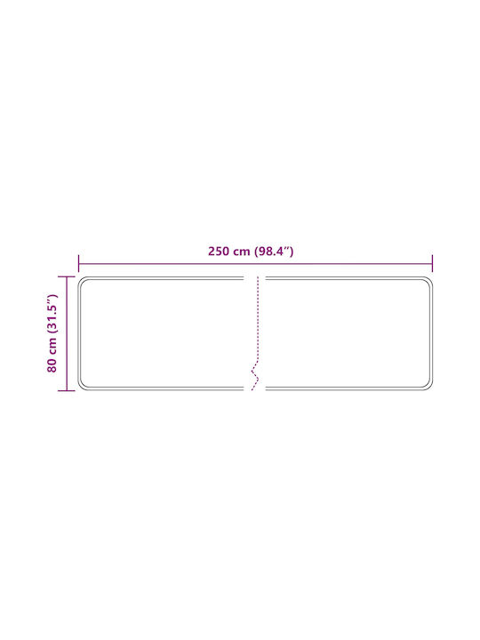 vidaXL Marsa Αντιολισθητικό Χαλί Διάδρομος Λευκός 80x250cm