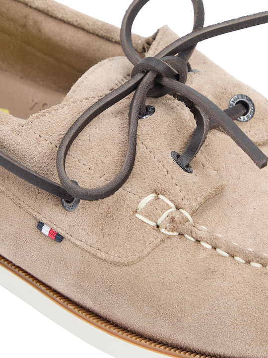 Suede Ανδρικά Boat Shoes σε Μπεζ Χρώμα