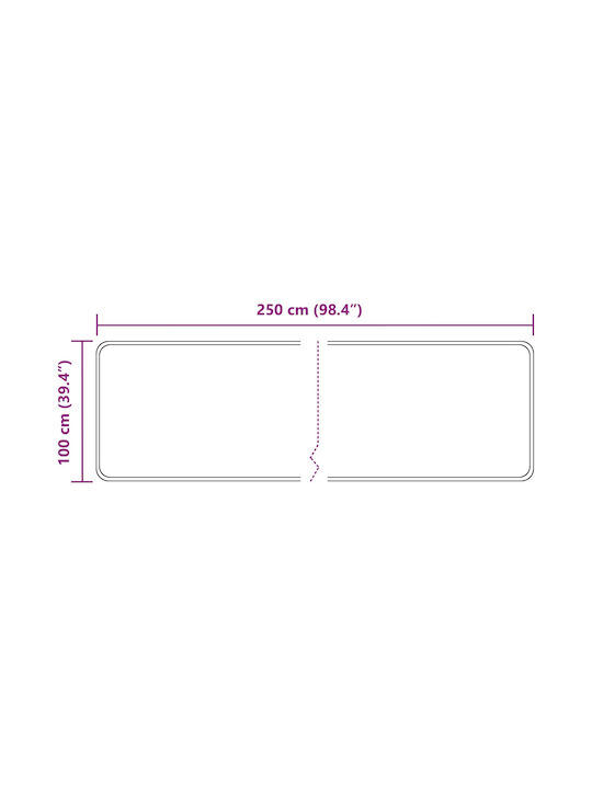 vidaXL Marsa Αντιολισθητικό Χαλί Ορθογώνιο Μαύρο 100x250cm