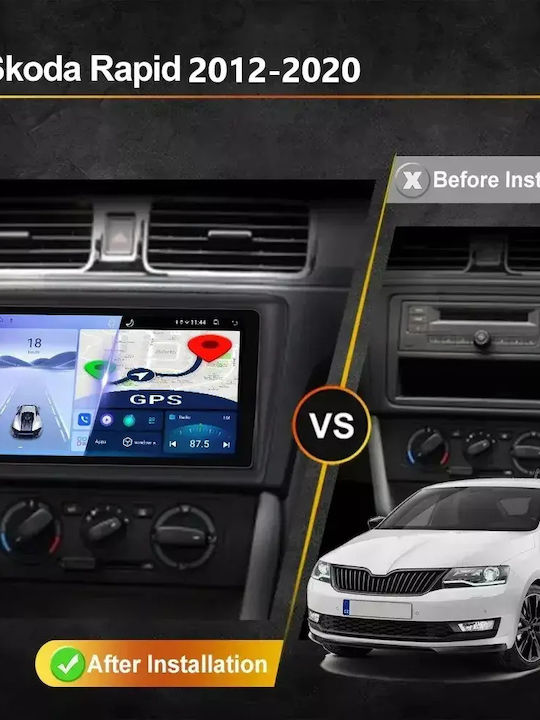 Skoda Rapid 2012-2020 Android Multimedia 4-64gb Octacore-CarPlay-Android Auto GPS Wi-Fi Bluetooth Sg-304