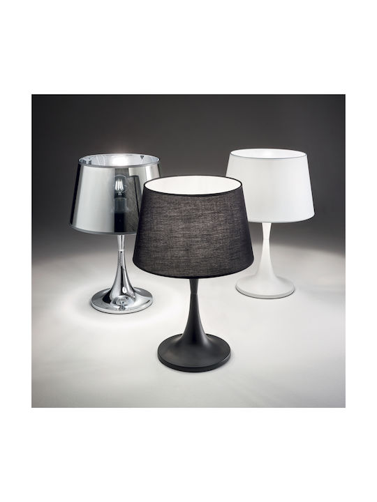 Ideal Lux Metal Table Lamp for Socket E27 with Silver Shade and Base