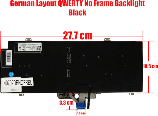 German Laptop Keyboard Dell Latitude 7420 7430 7520 7530 0nt58m Nt58m Mv4x8 0d41ww 0tm1d7 Tm1d7 Mf1dr 0mf1dr Njgwk De No Frame Backlit Black Code 40702denofrbl