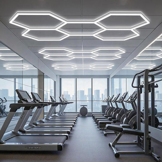 Hexagon Led Garage Light High Luminous Output Energy Efficient Design White
