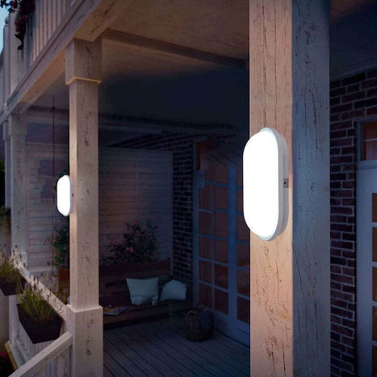 Ax320/218wh Outdoor Led Wall Light Warm Light 3000k Ip65 White Metal