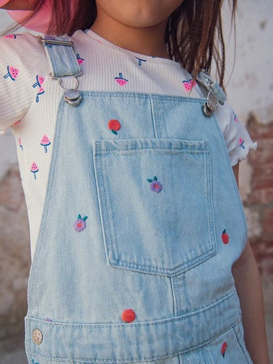 Kids Fabric Dungarees Blue