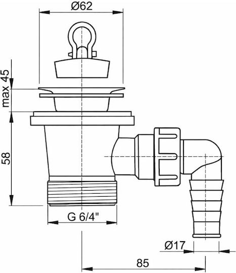 Alcaplast Supapă Plastică Chiuvetă cu Ieșire 50.8 mm