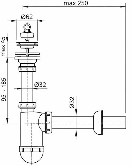 Alcaplast Сифон Мивка