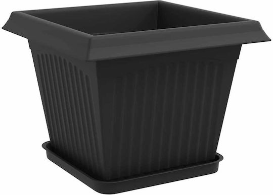 vidaXL Комплект 6 Пластмасови Черни Саксии За Цветя 28.5x22см