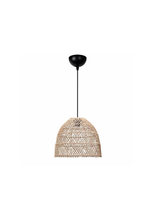 GloboStar Cestino Pendant Light Beige Boho with Socket E27 30x30x25cm