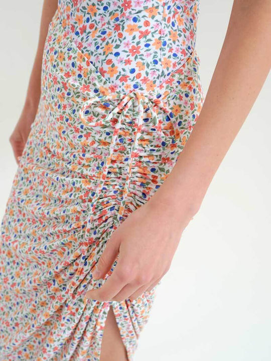 Φούστα Παρεό Πολύχρωμο Floral Print Compania Fantastica Ecru