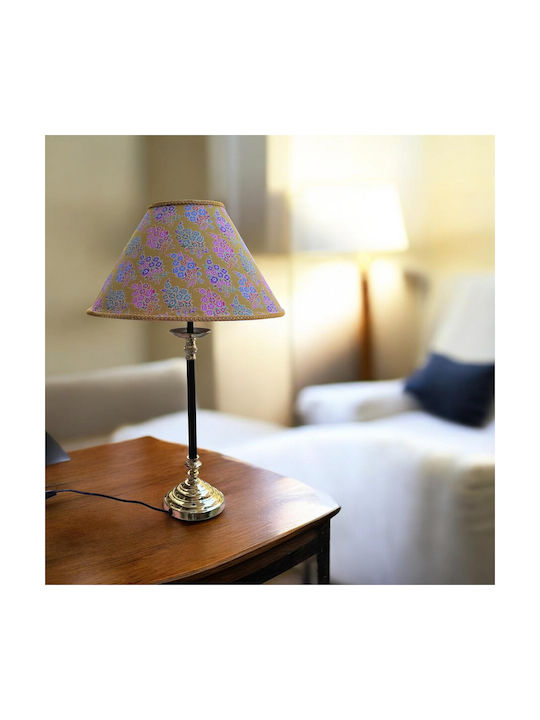 Oxygen Metal Table Lamp for E27 Fitting with Yellow Shade and Black Base