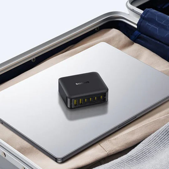 Baseus GaN Charging Station with 2 USB-A Ports and 4 USB-C Ports 120W in Black Colour (EnerFill FH21)