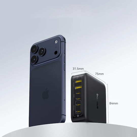 Baseus GaN Charging Station with 2 USB-A Ports and 4 USB-C Ports 120W in Black Colour (EnerFill FH21)
