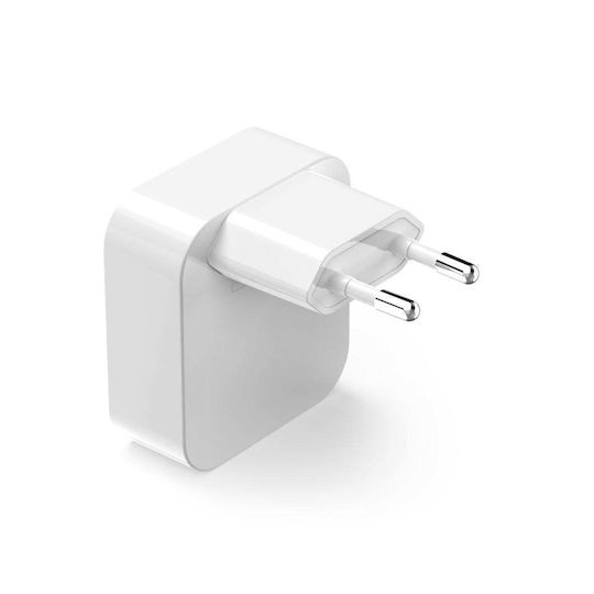 HAMA Зарядно Устройство Без Кабел GaN С 2 USB-C Изходни Порта 40W Power Delivery / Quick Charge 3.0 Бяло (00201955)