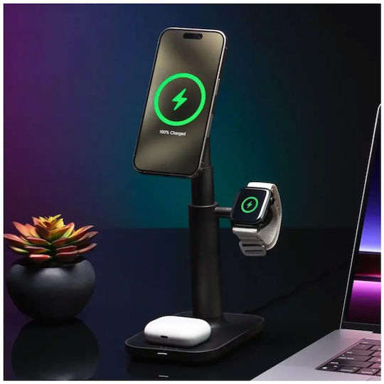 Mophie Зарядно Magsafe 15W Черен (Extendable Stand 3-in-1)