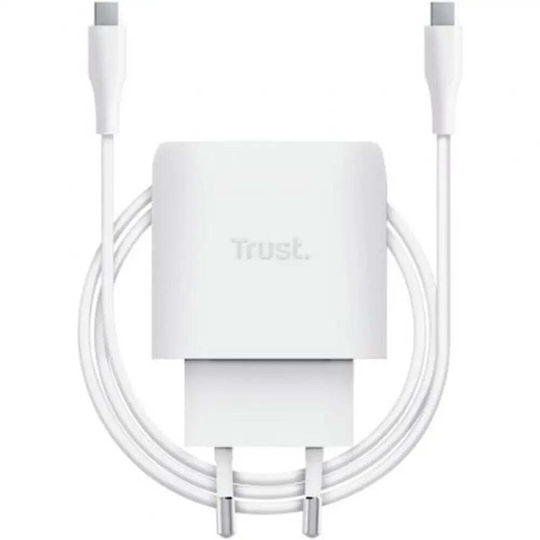 Trust GaN Wireless Charger with USB-C Port 45W Power Delivery White