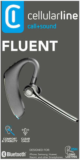 Cellular Line Fluent In-ear Bluetooth Handsfree Cască Negru