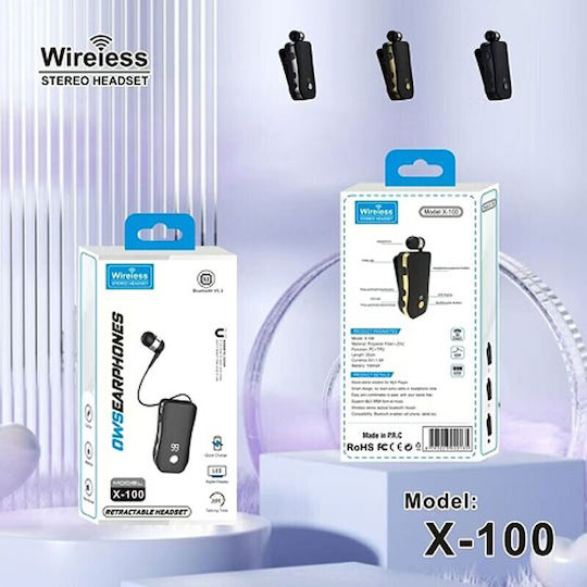 X100 In ear Bluetooth хендсфри Слушалка Сребрист