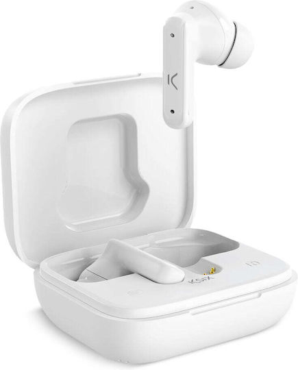 Ksix Vision In-Ear Bluetooth-Freisprecheinrichtung Kopfhörer mit Ladeetui Weiß