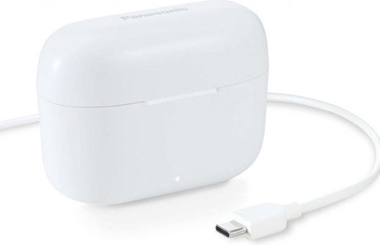 Panasonic B110W In-ear Bluetooth Handsfree Ακουστικά με Αντοχή στον Ιδρώτα και Θήκη Φόρτισης Λευκά
